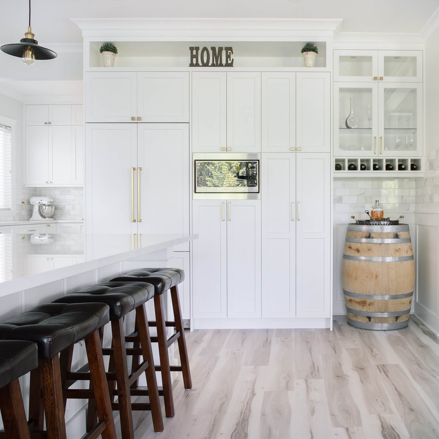 kitchen renovation with wine bar