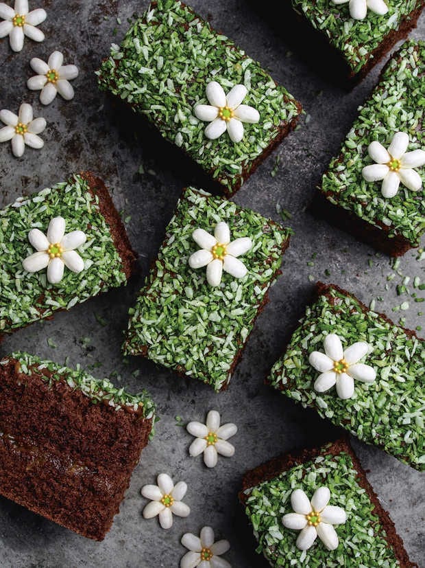 Easter apricot chocolate cake