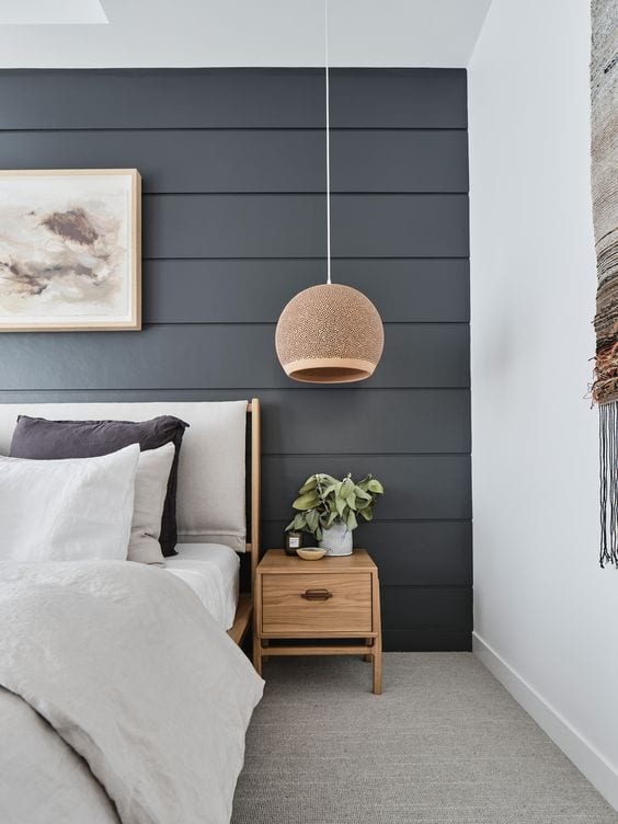 flat paint feature wall in bedroom