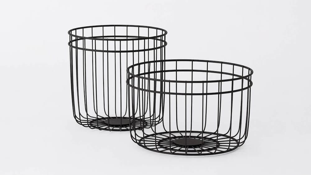wire baskets for decluttering