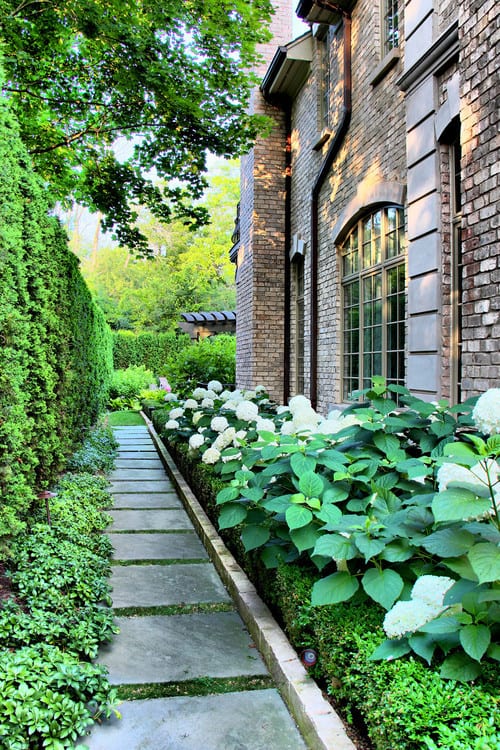 Side yard with landscaping