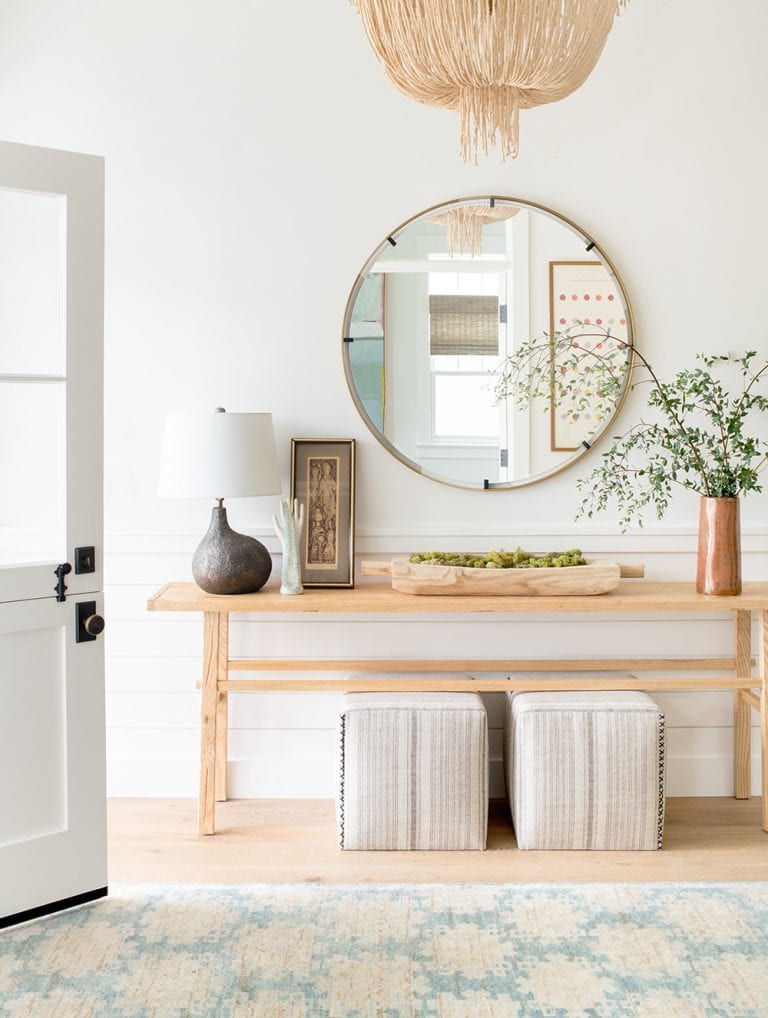 neutral entryway with stools