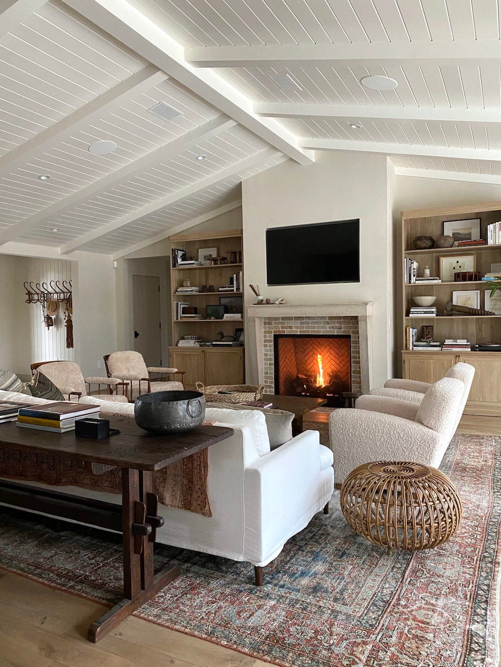rustic modern fireplace by Amber Interiors