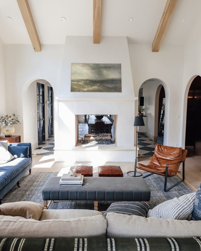 rustic modern fireplace by Chris Loves Julia