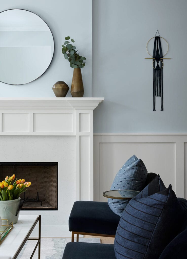 white transitional style fireplace