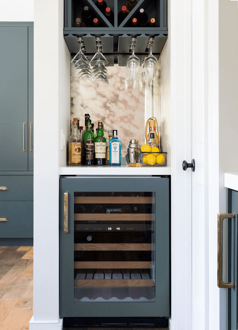 dry bar in former closet