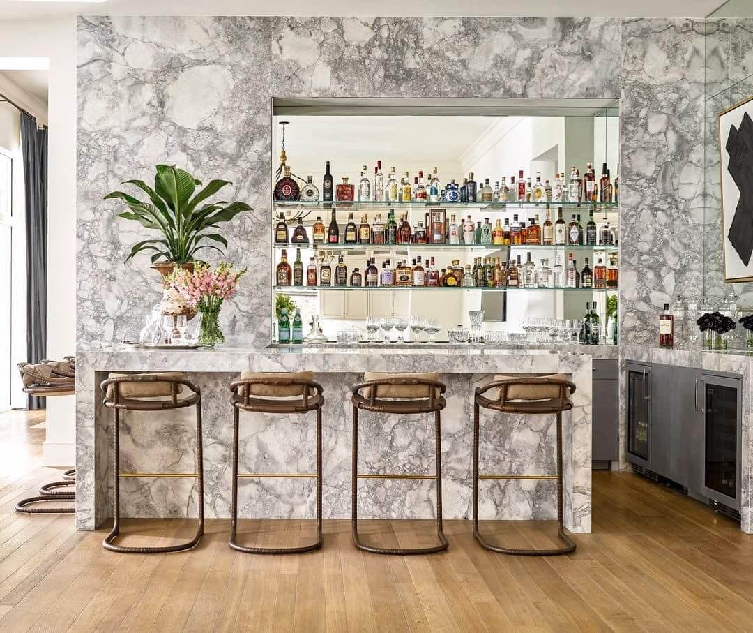at home bar in marble