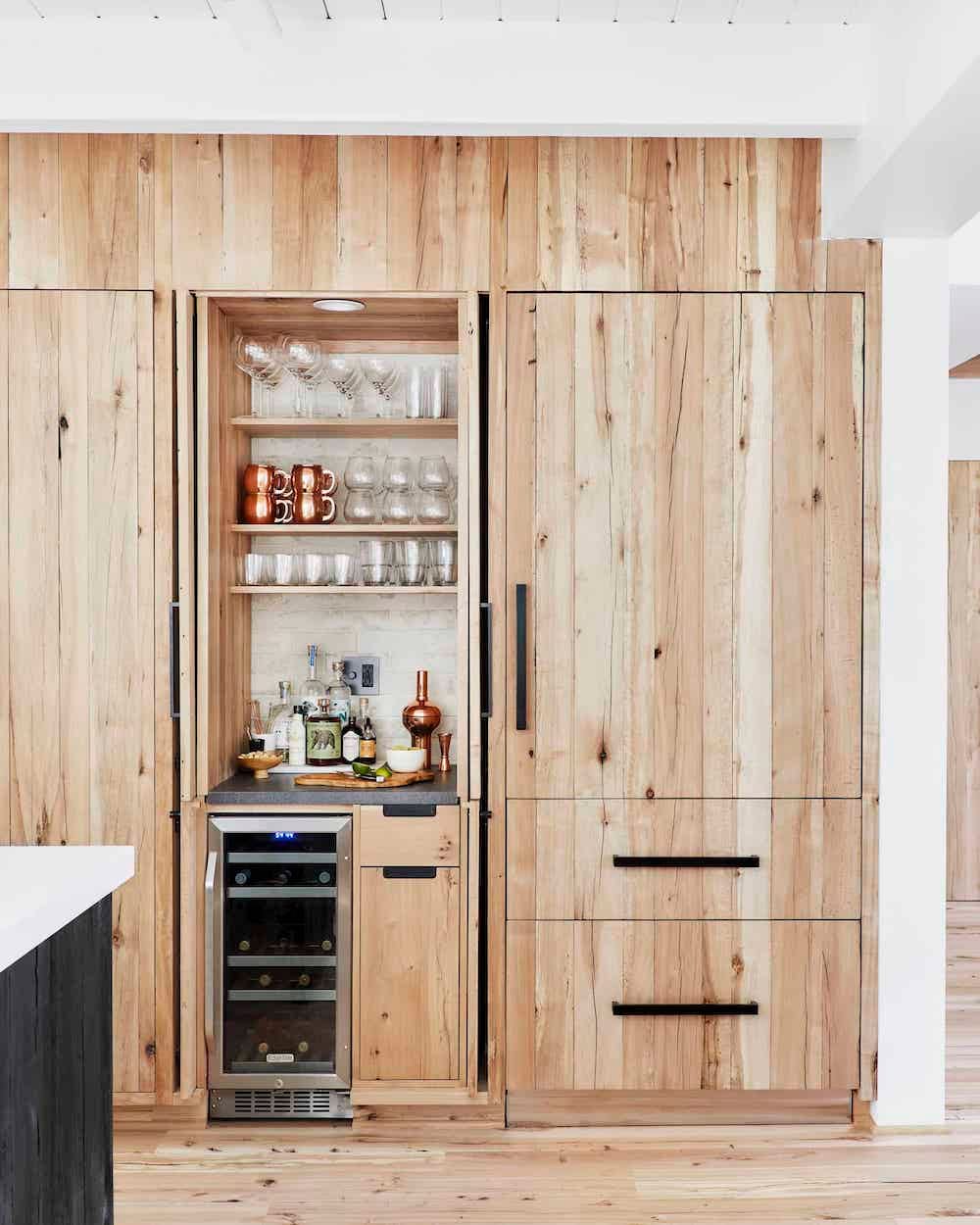 kitchen dry bar with doors