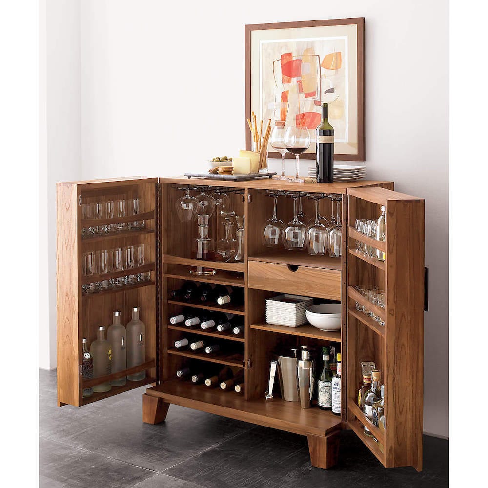 bar cabinet with lots of storage