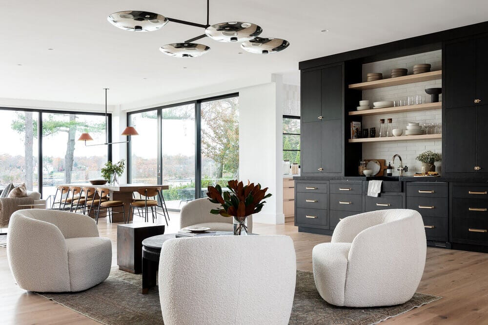 wet bar in living room