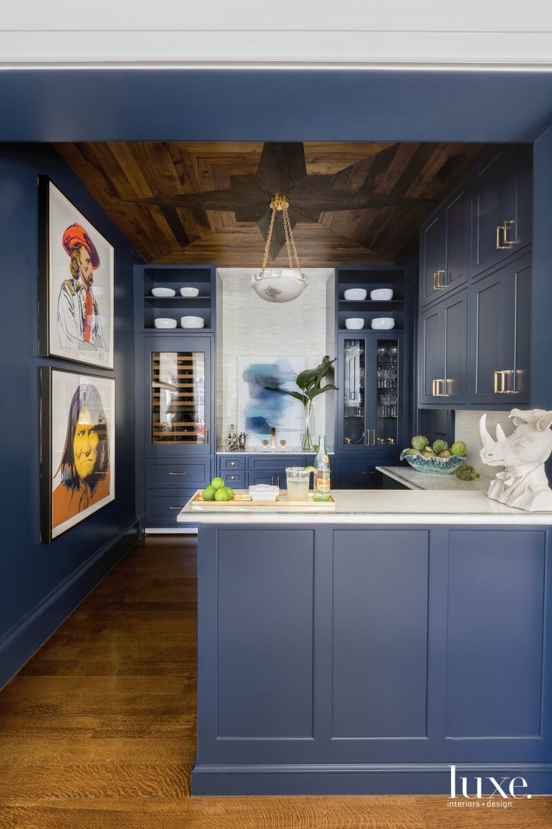 large home bar in basement