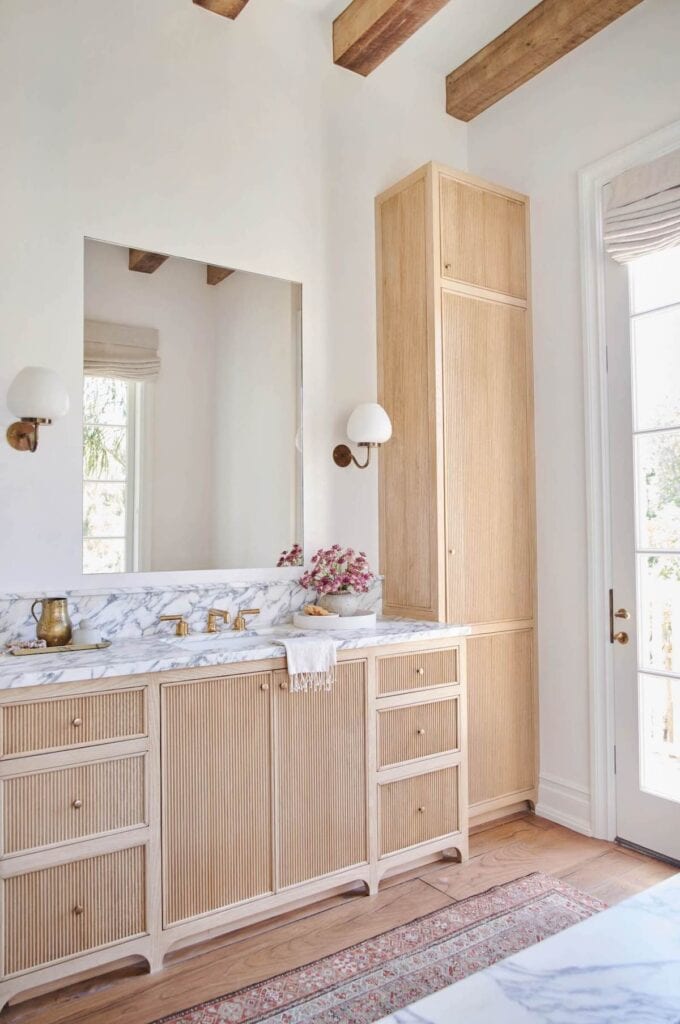 reeded vanity and closet