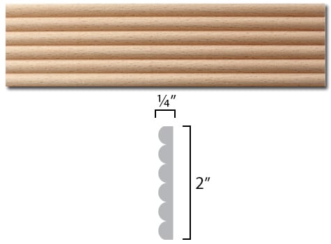 reeded wood profile