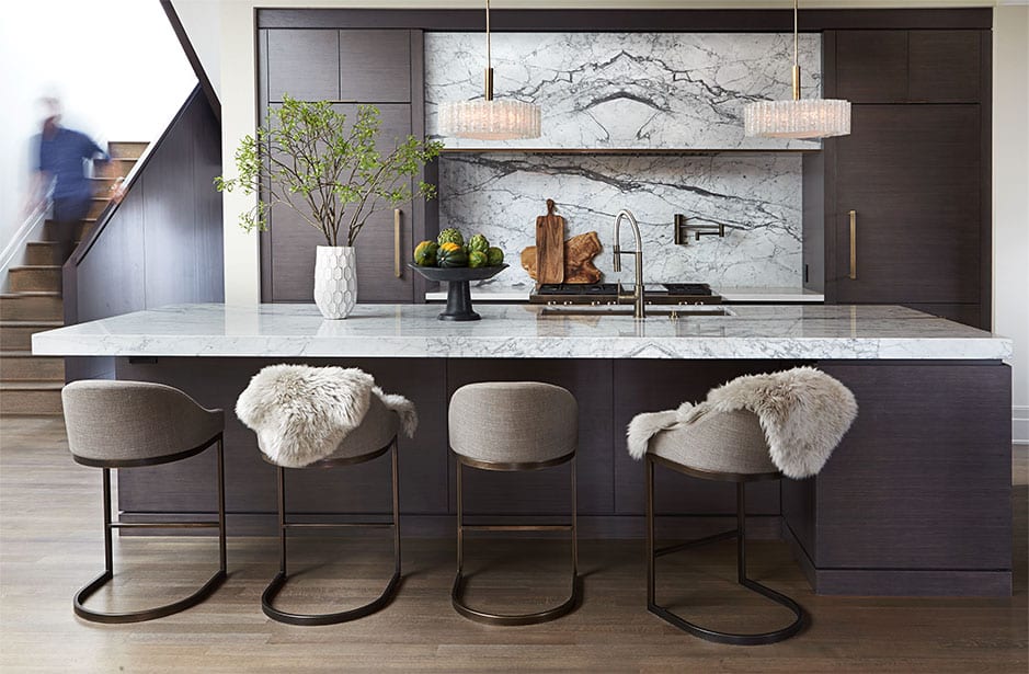 marble kitchen island by NDM Design