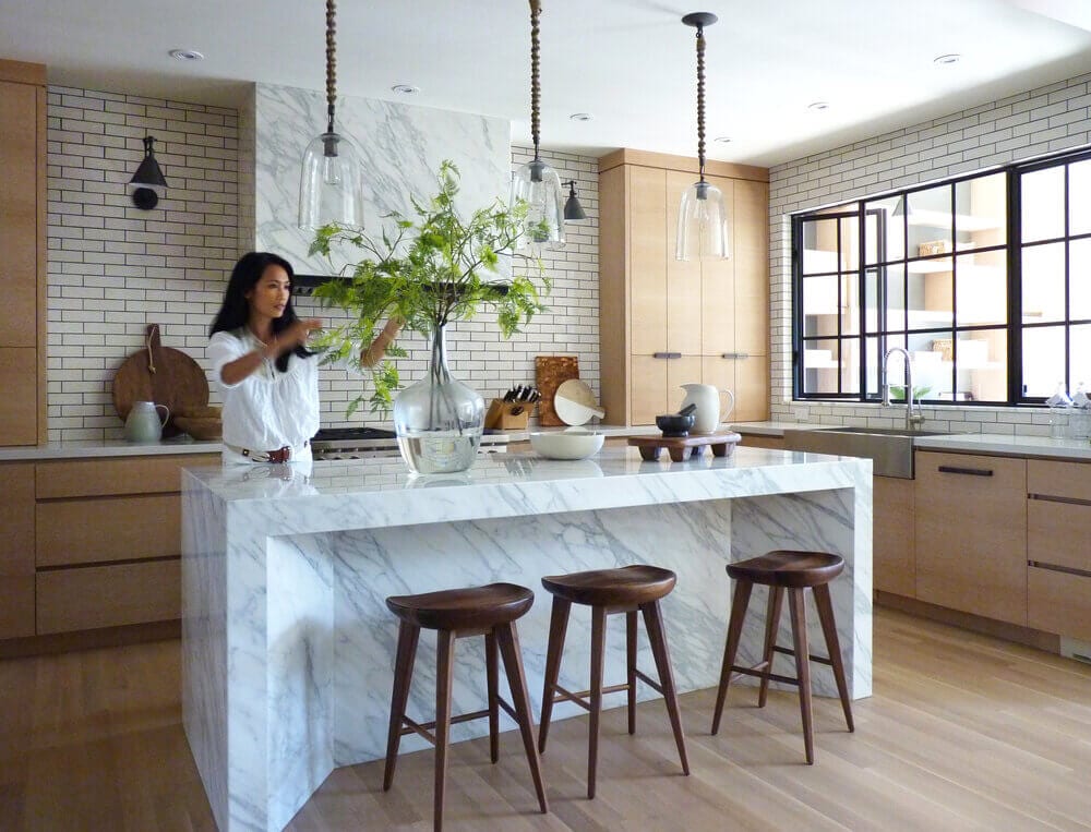 marble kitchen island by NDM Design