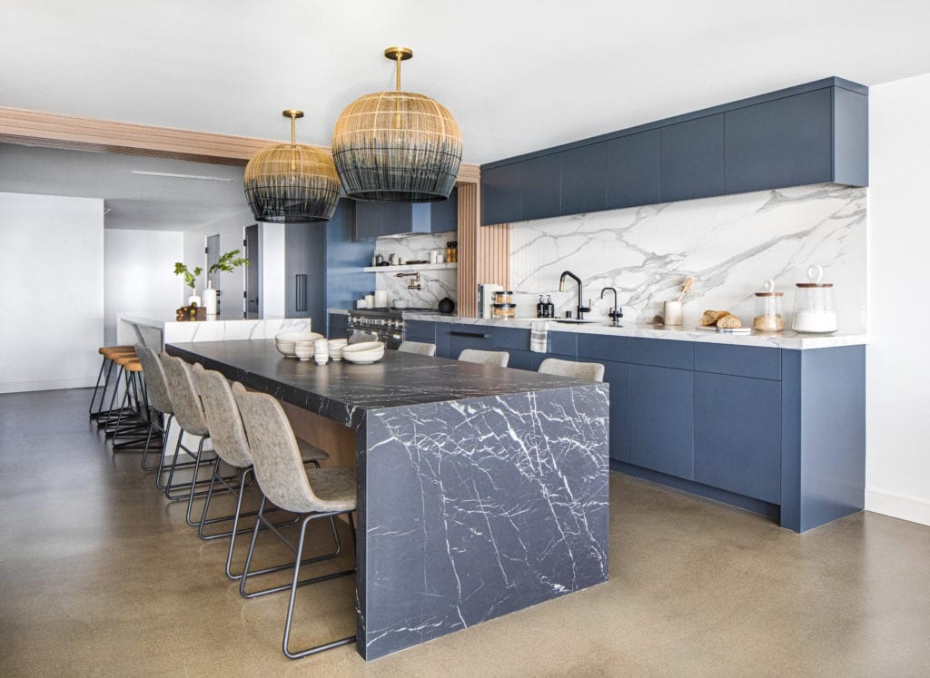 kitchen island with dining table