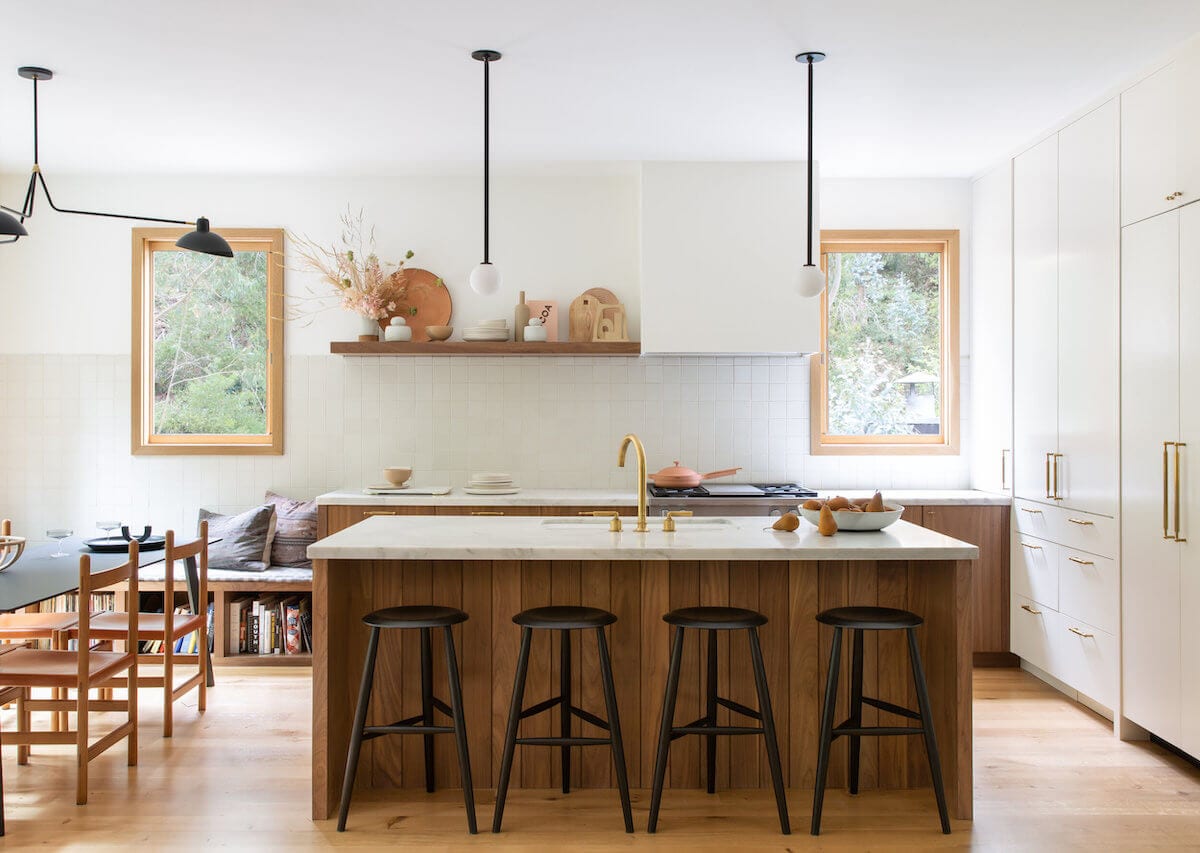 kitchen island with slats
