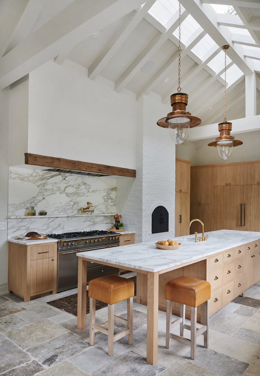 kitchen island with table end