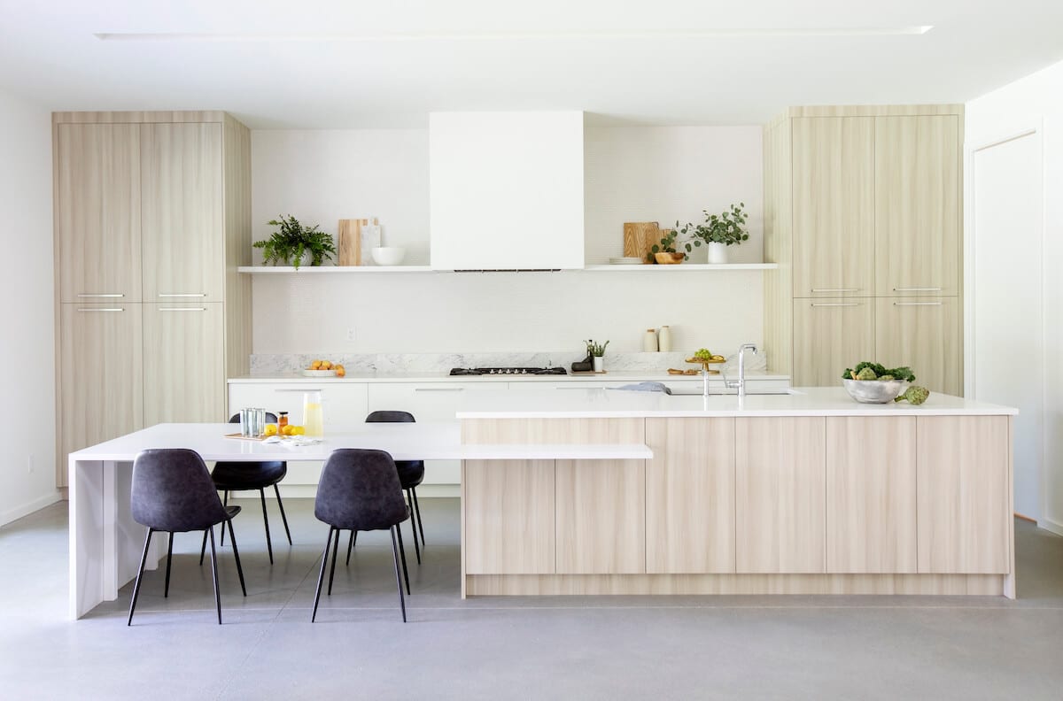 kitchen island with dining table