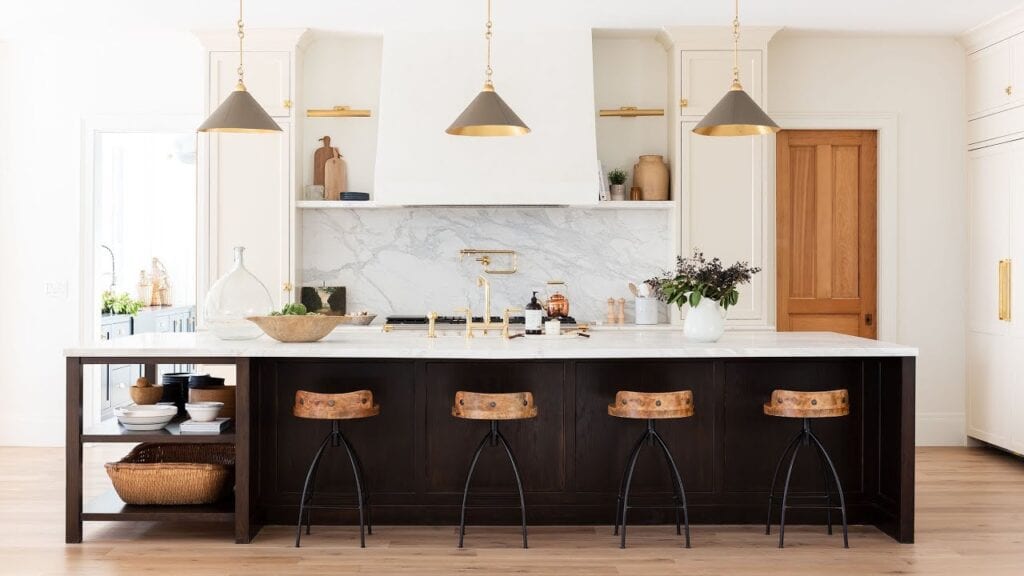 dramatic kitchen island by studio mcgee