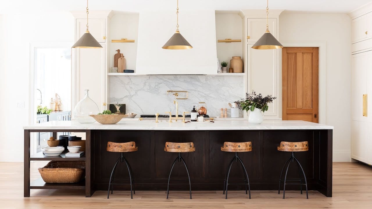 dramatic kitchen island by studio mcgee