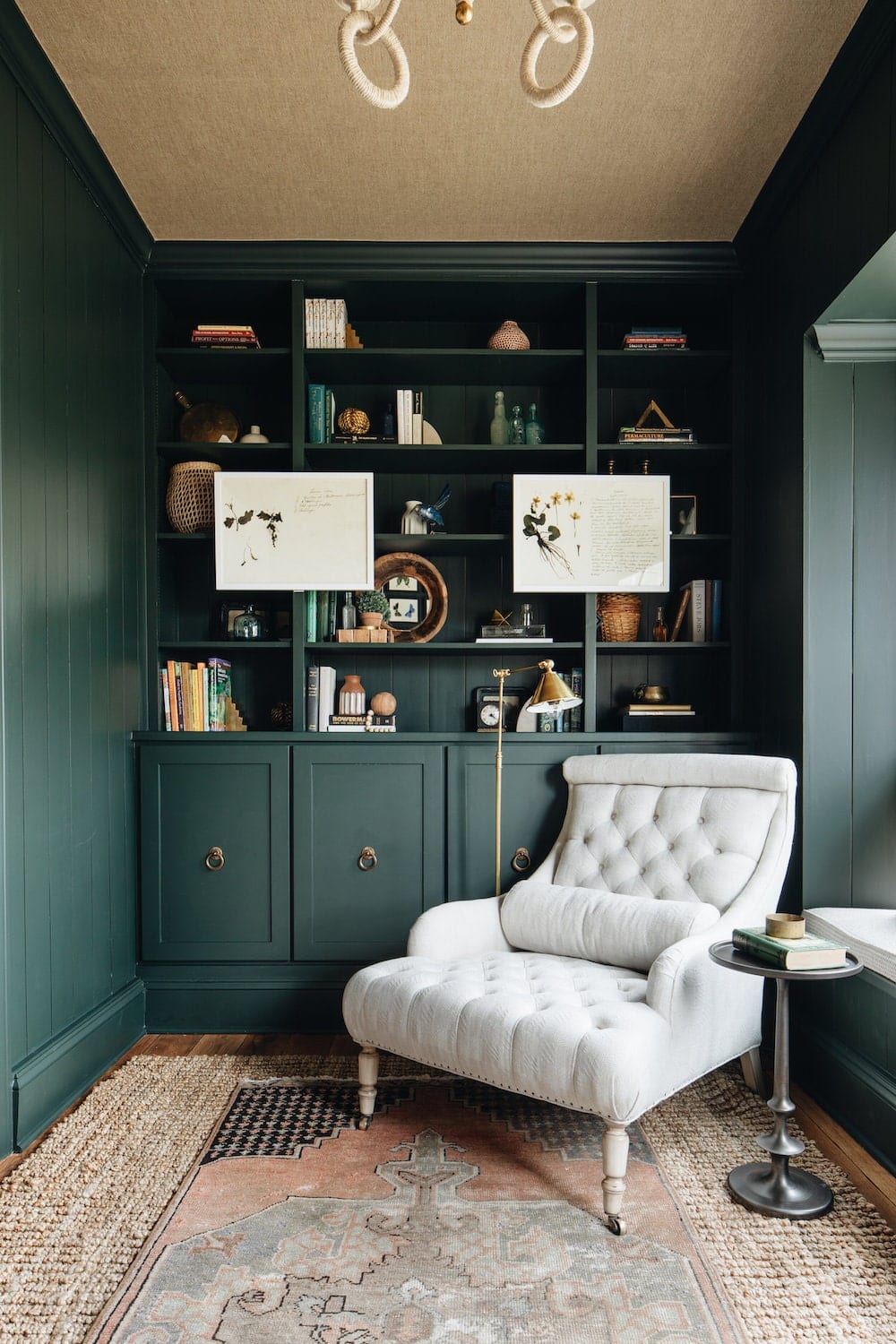 emerald green paint in study