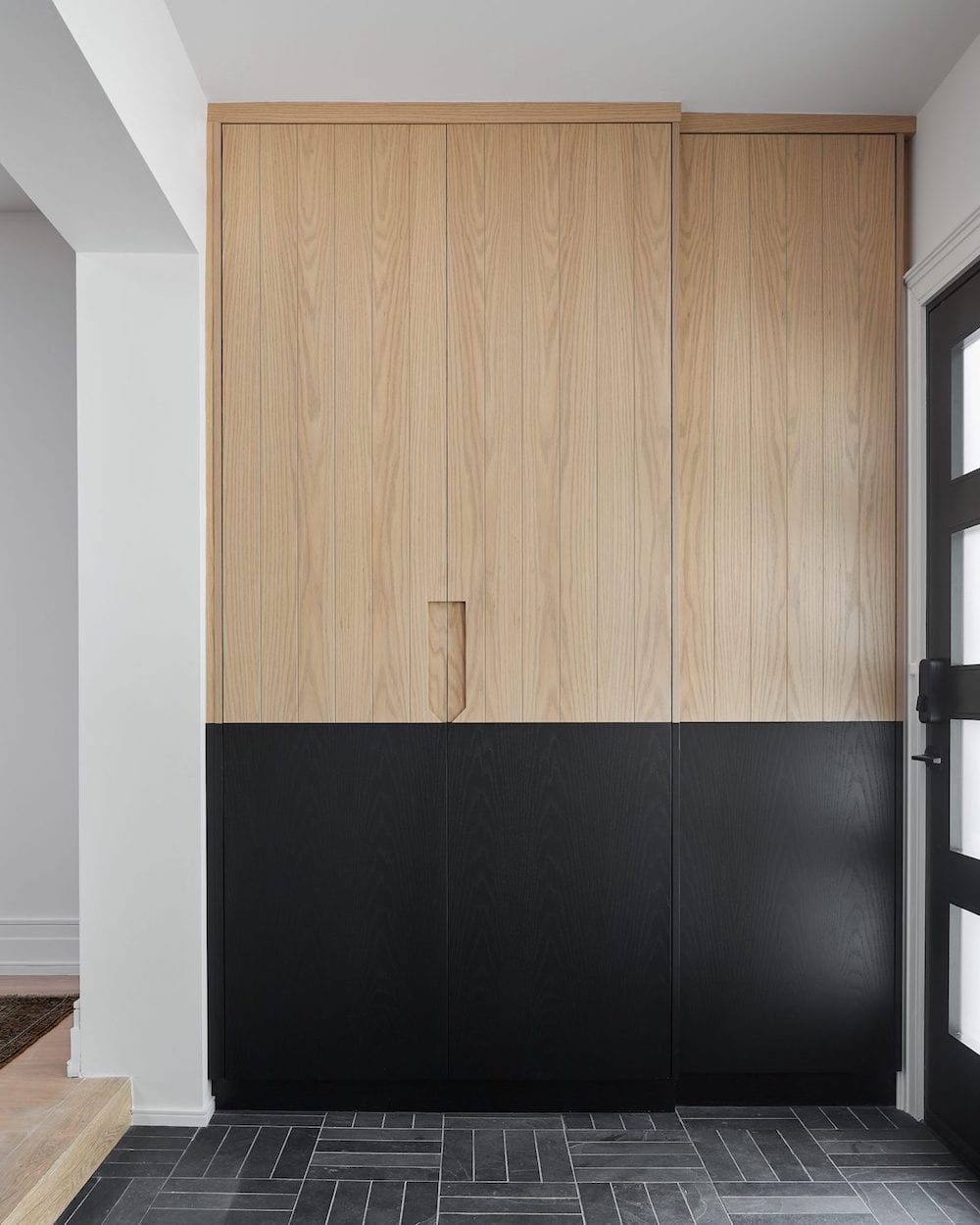 modern mudroom closet