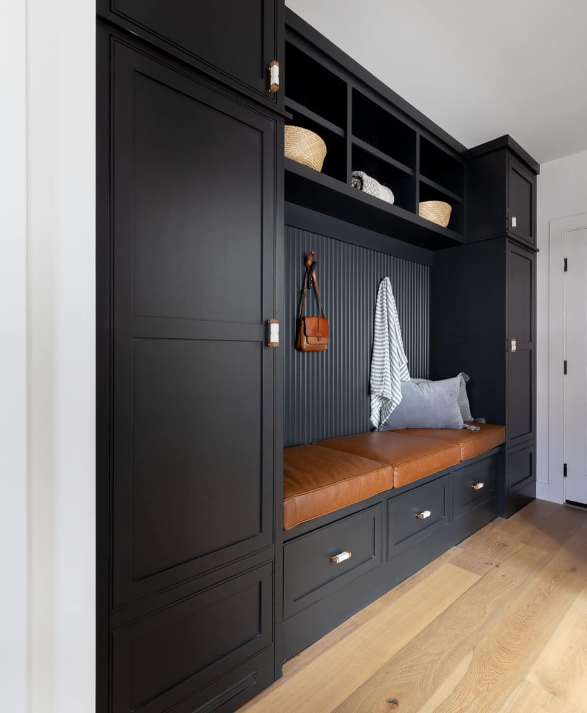 mudroom wall with bench