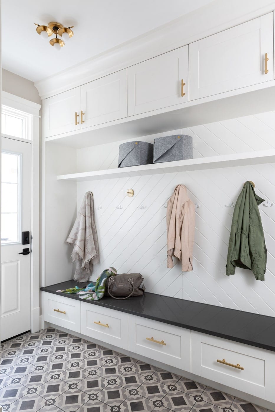 mudroom storage wall