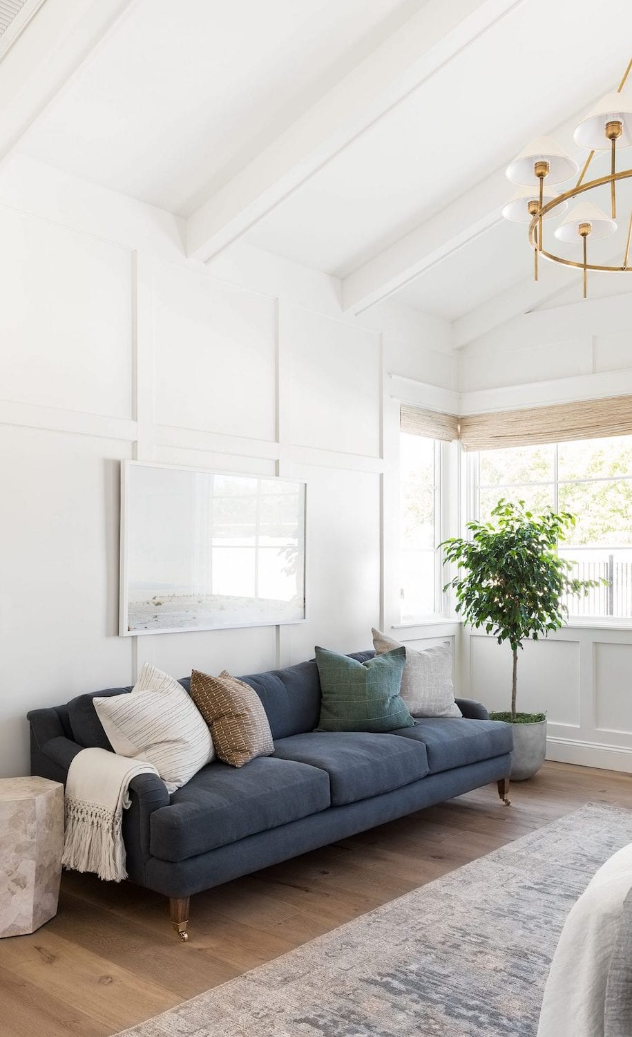 board and batten walls - family room
