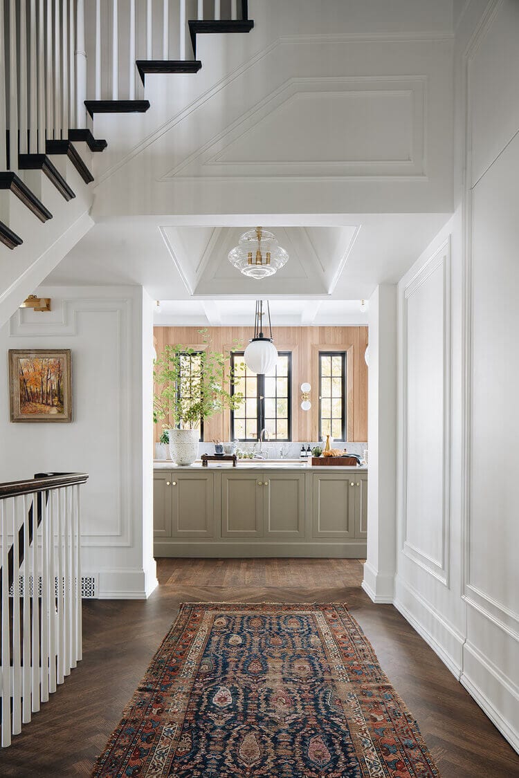 box trim in hallway