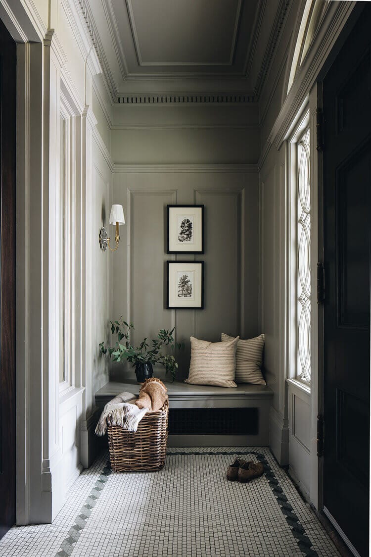 flat paenl wainscotting - entry