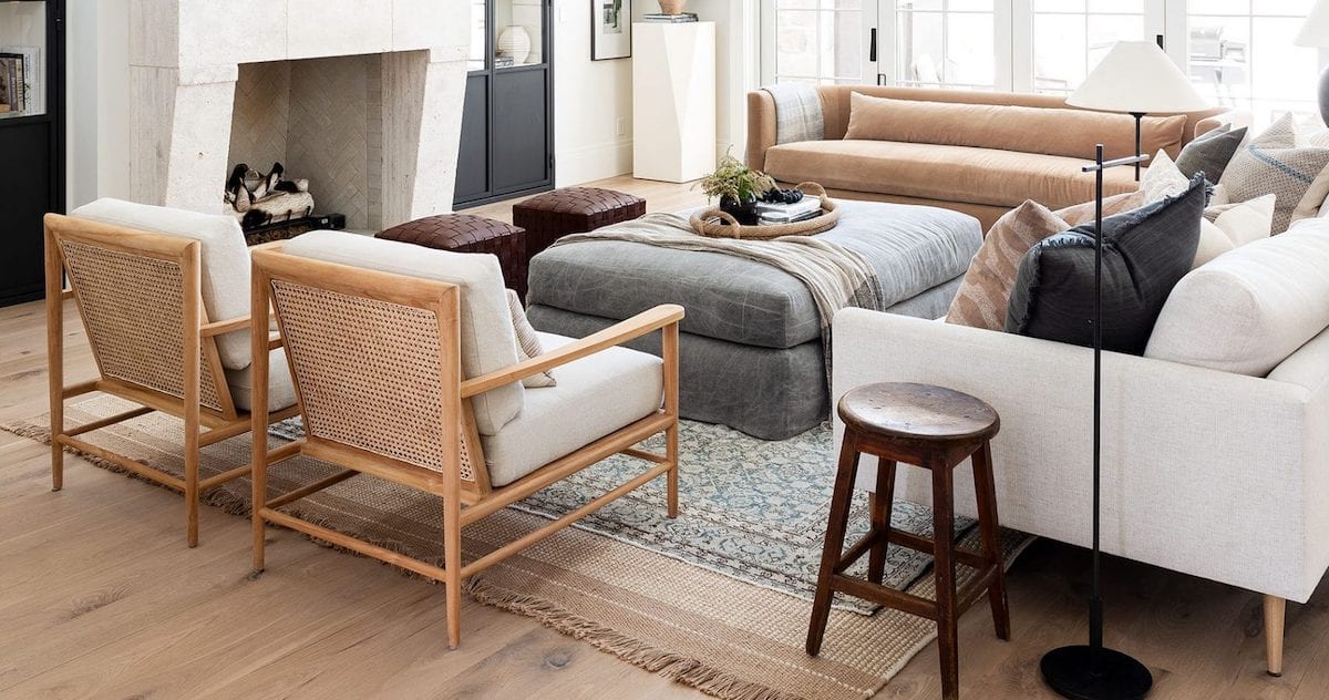 room update with layered rugs