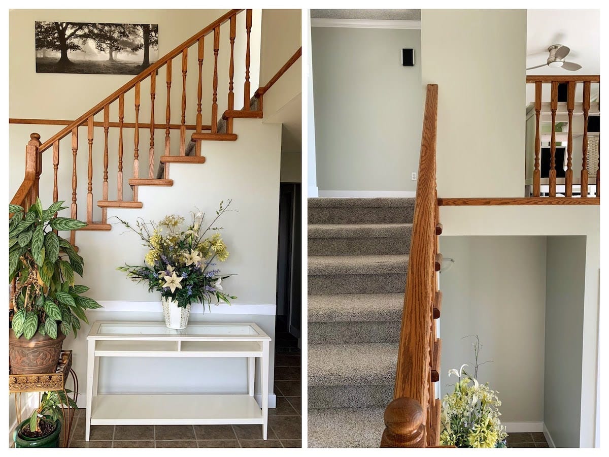 before staircase remodel