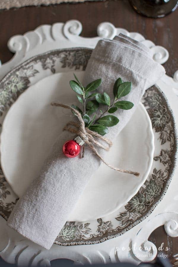 simple holiday table layering