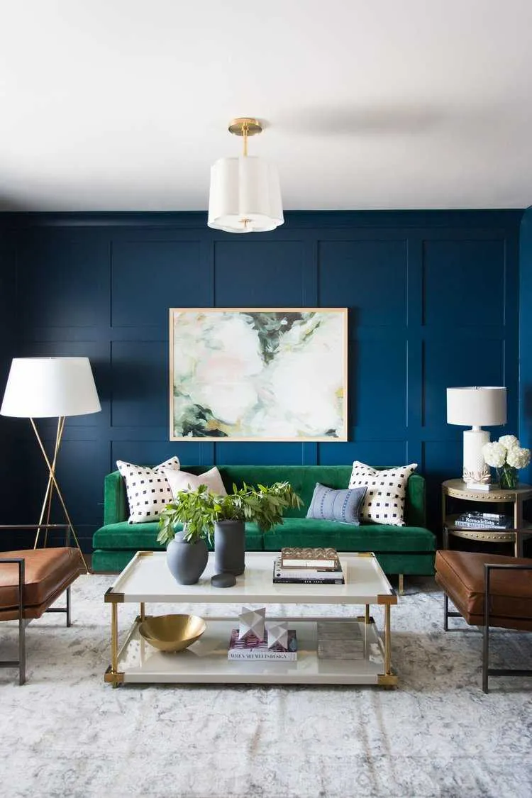 Classic Blue painted living room 