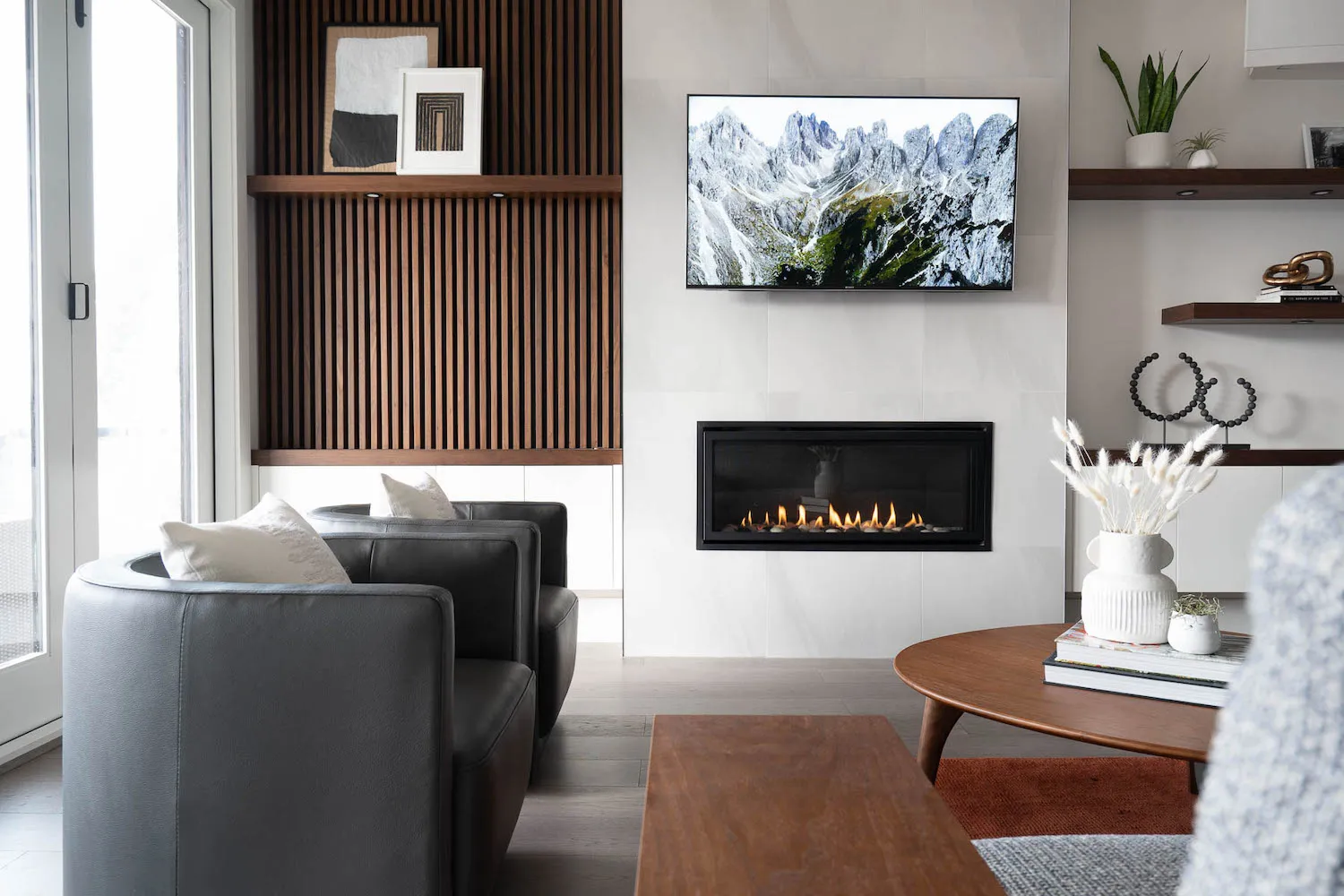 feature wall living room north vancouver