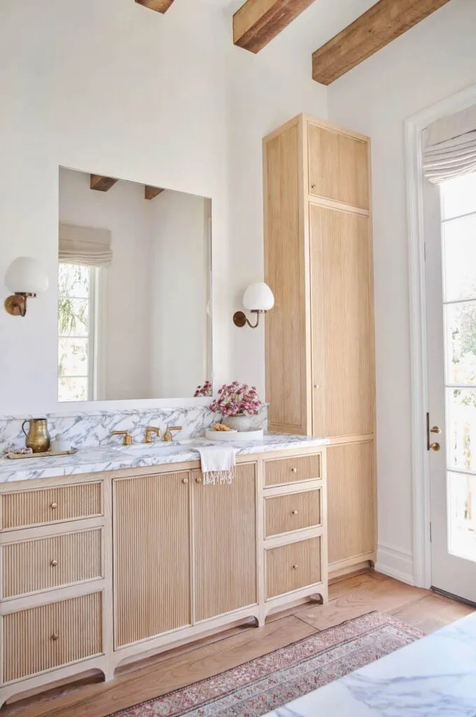reeded vanity and closet