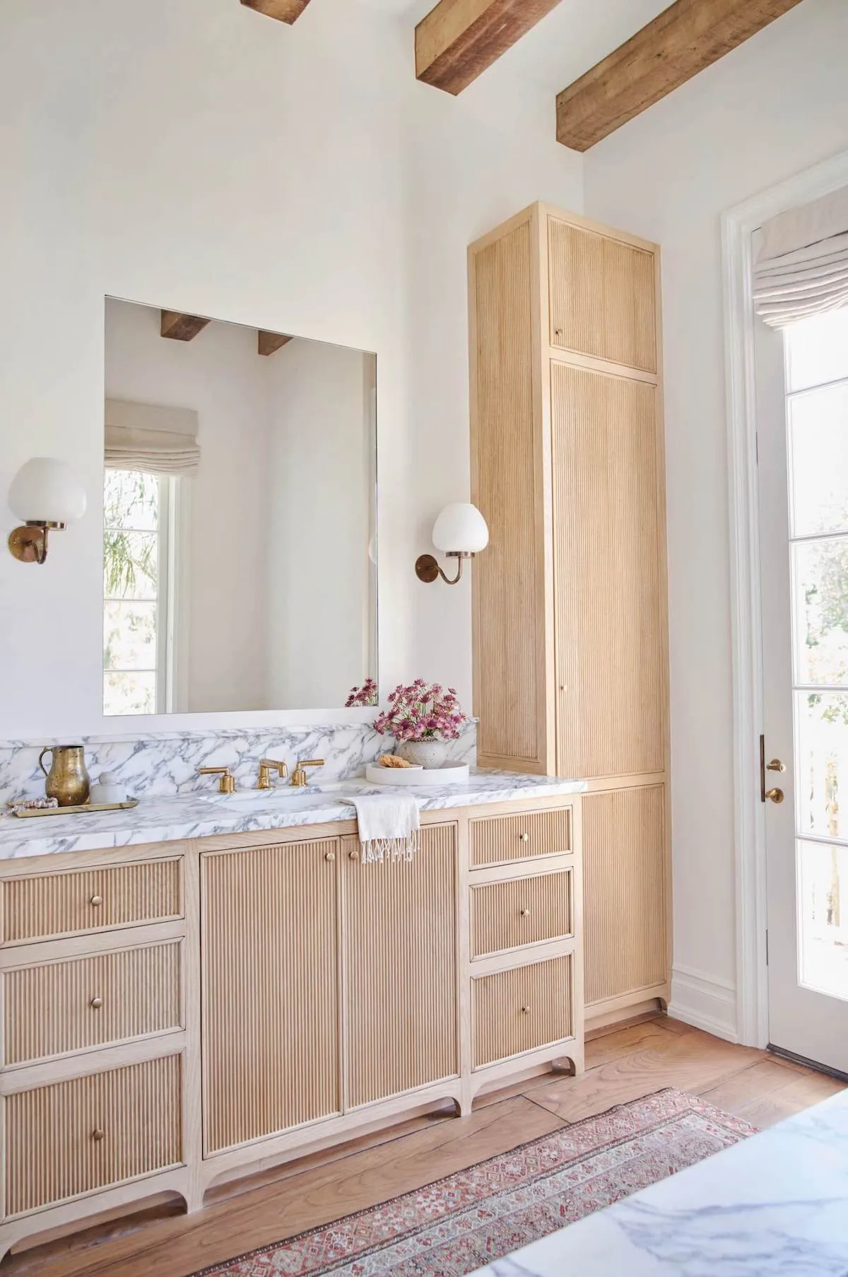 reeded vanity and closet