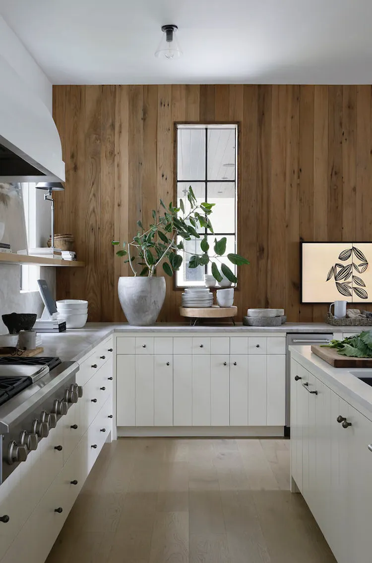 wood walls in kitchen