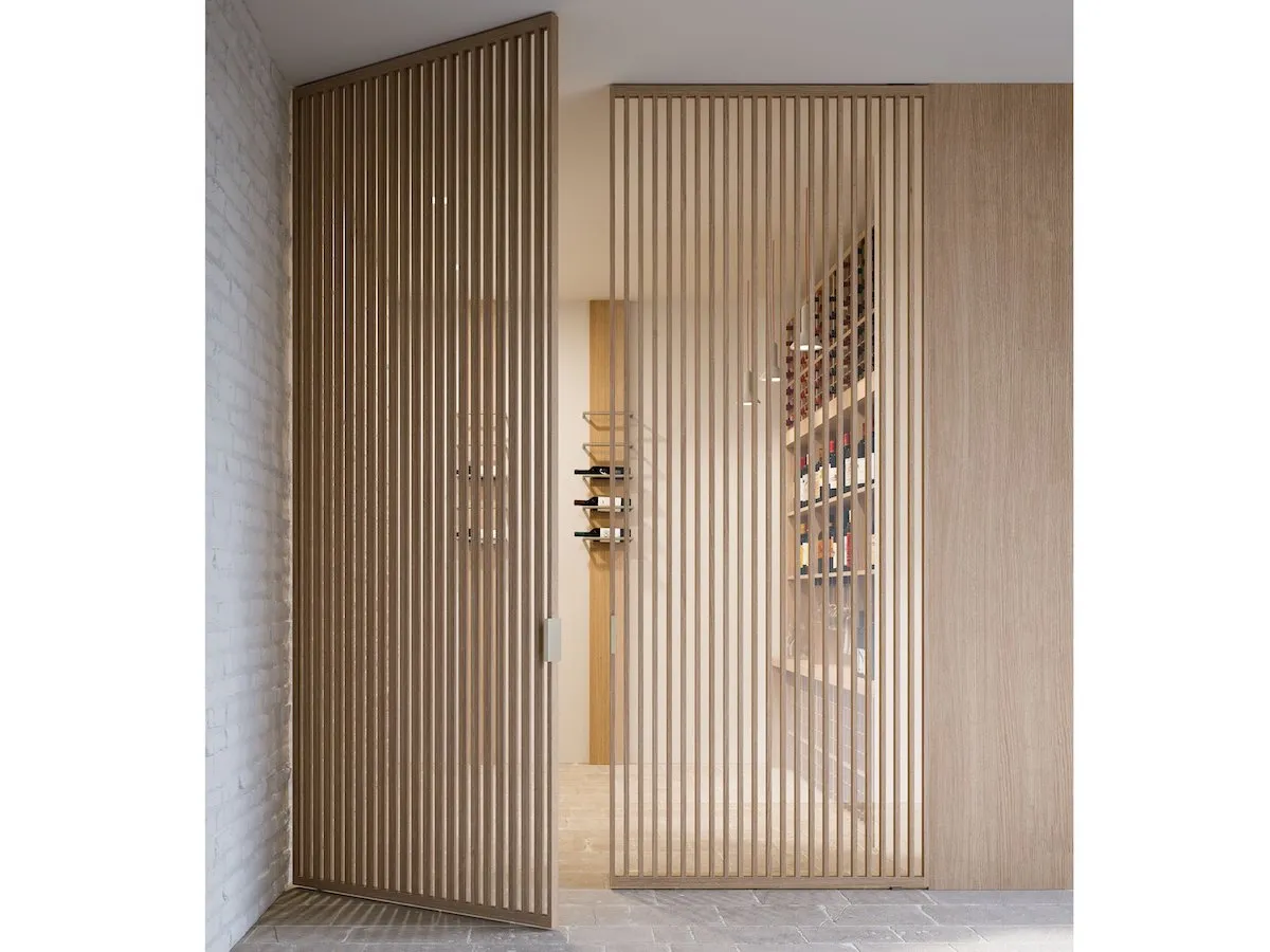 slat line pivot door