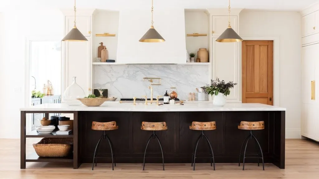 dramatic kitchen island by studio mcgee