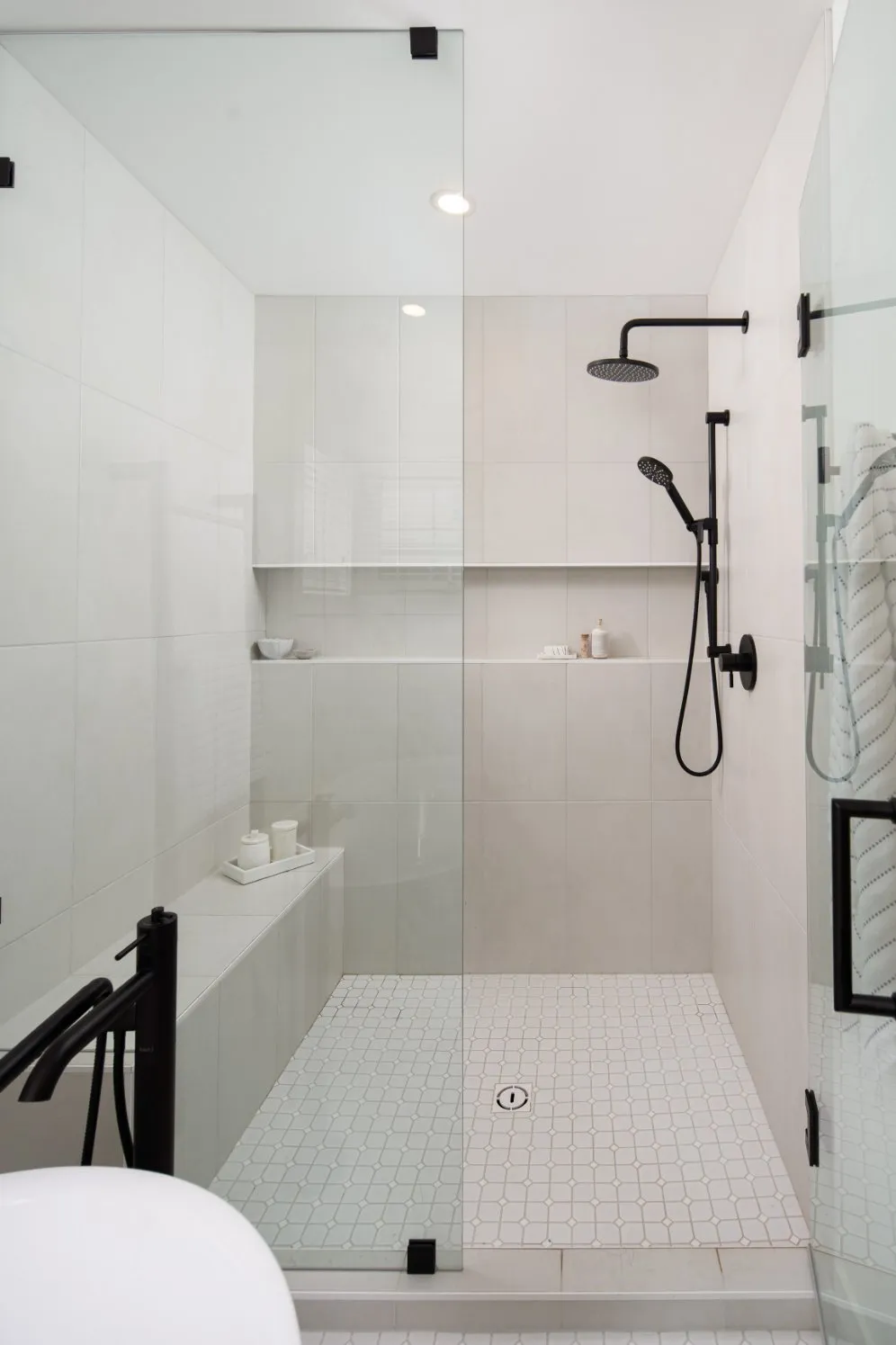 walk-in shower ensuite bathroom remodel