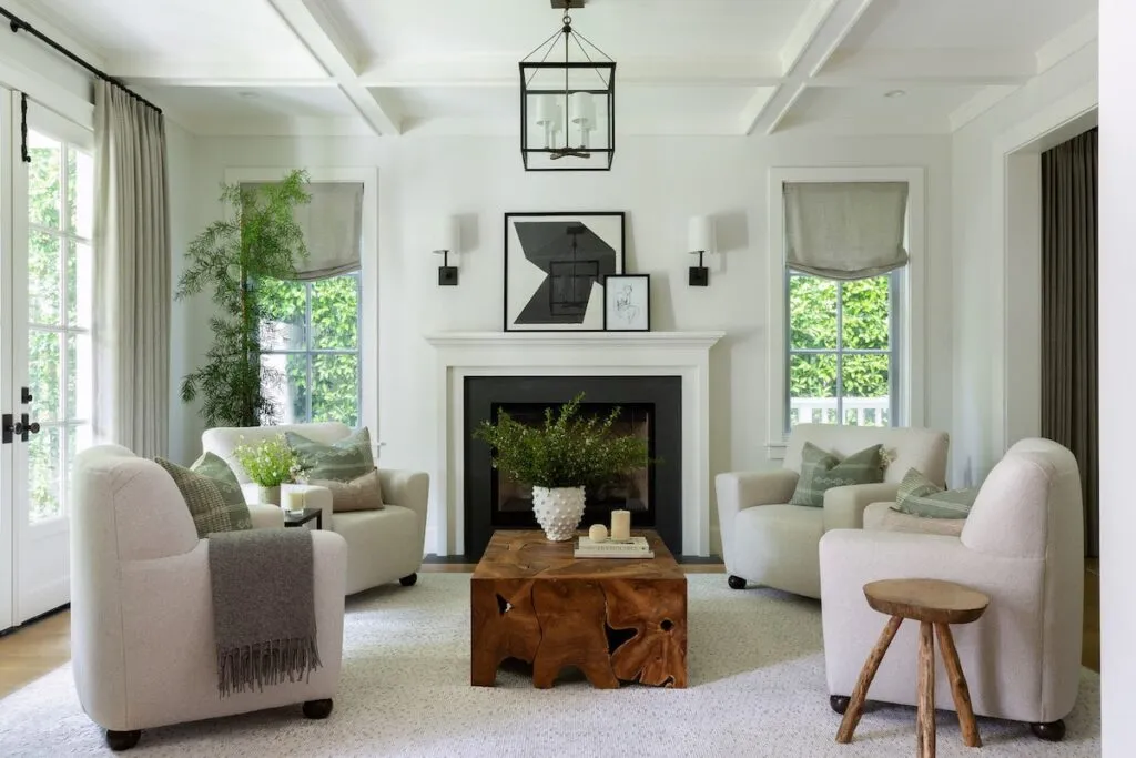 simple room layout with focal point