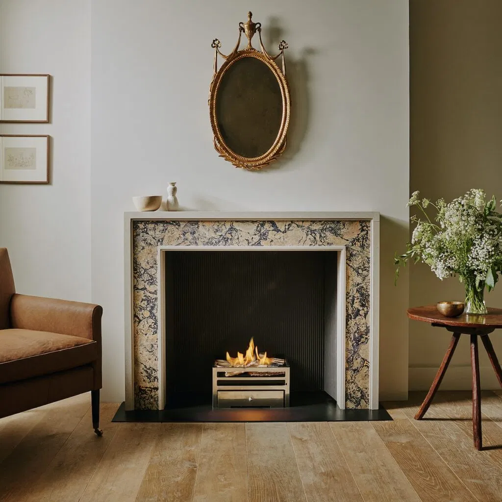 luxury stone fireplace surround