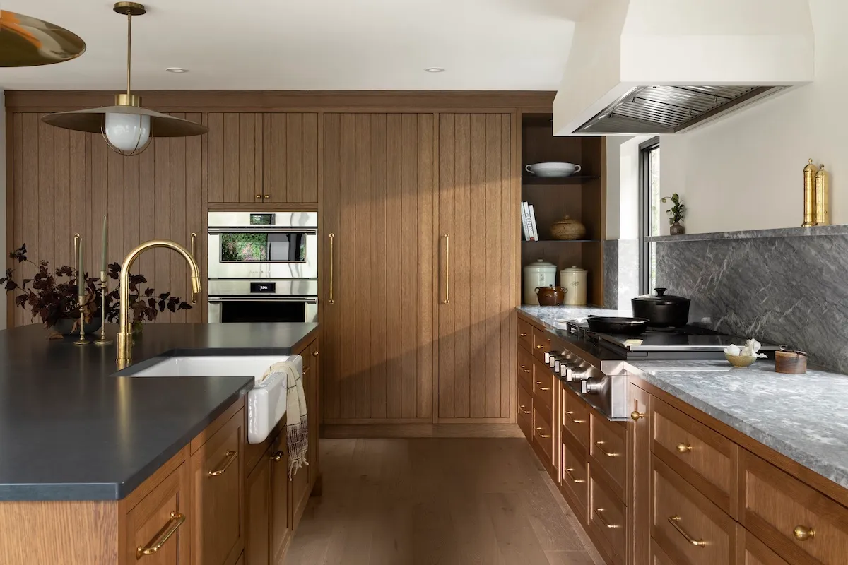 all wood transitional kitchen